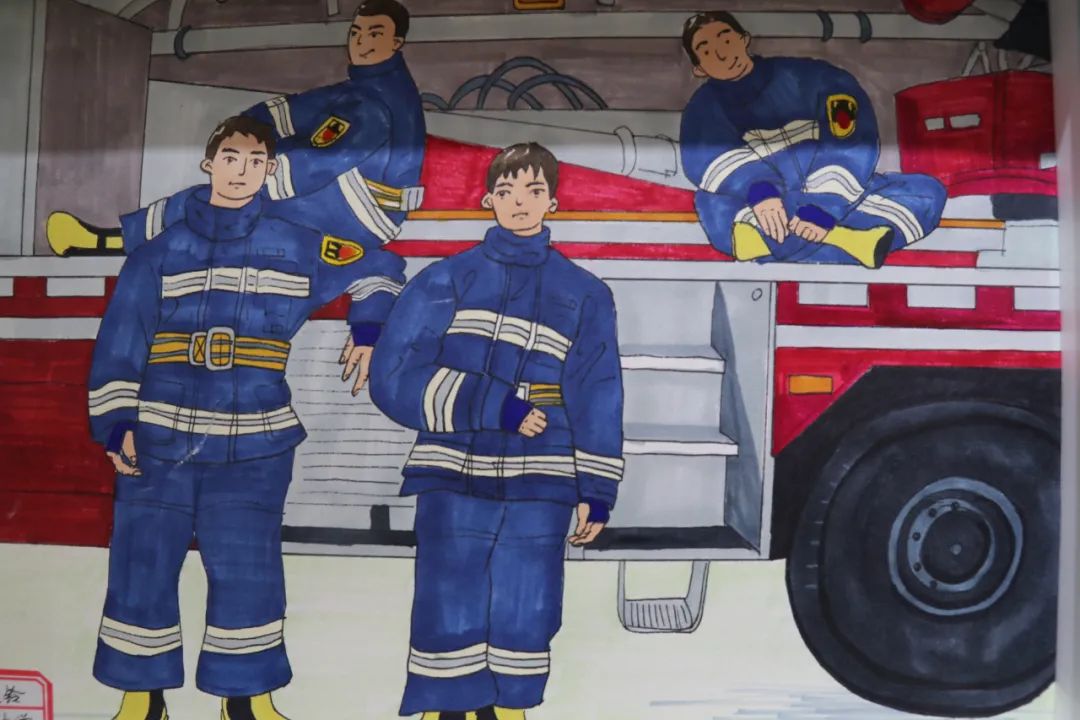三张中学生消防安全主题绘画-图2