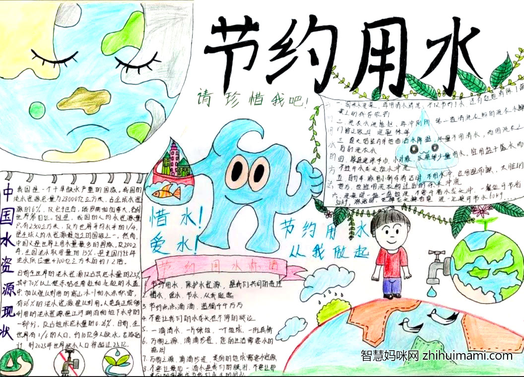 步骤2：当今中国的淡水资源极为匮乏，面对这样的情况，节约用水变得尤其重要，只有我们每个人都节约用水，从点滴做起，我们的地球才能变得更加美丽，充满生机和希望。