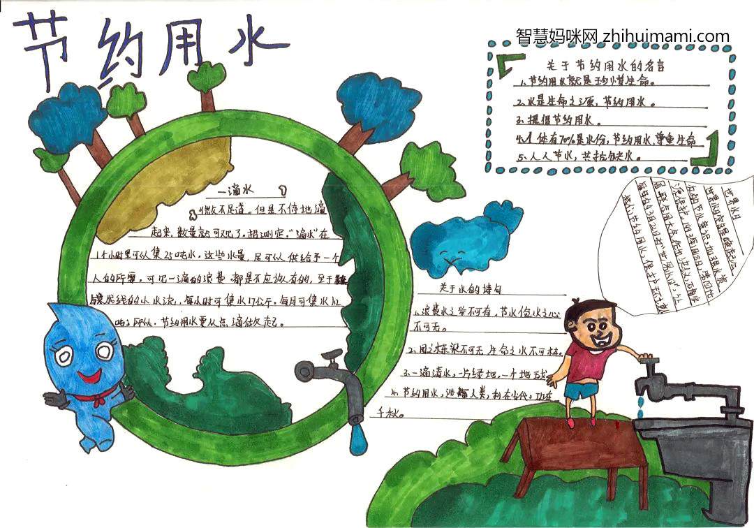 三年级珍惜水资源手抄报简单字少（8张）-图4