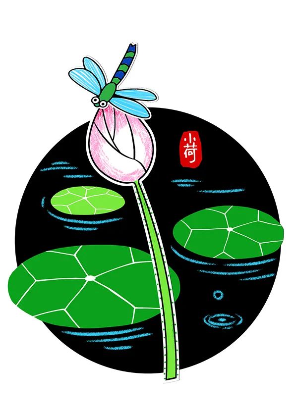 蜻蜓·小荷主题风景画