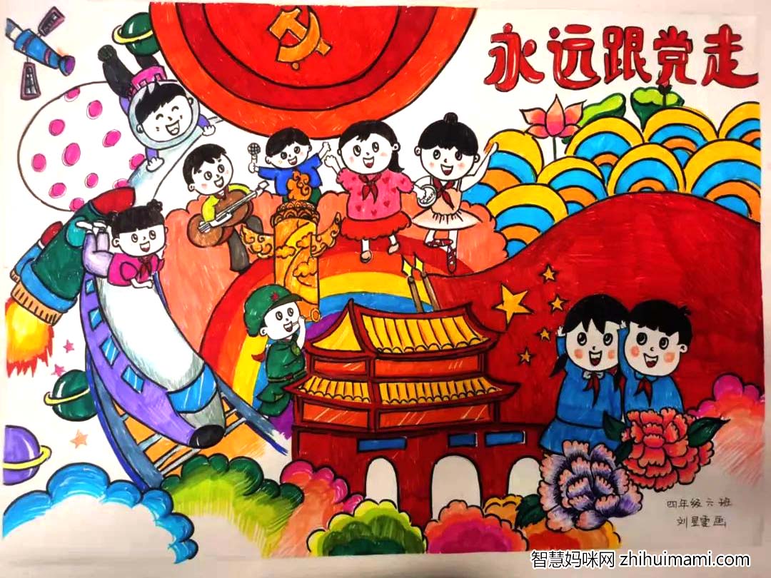 喜迎二十大主题绘画作品