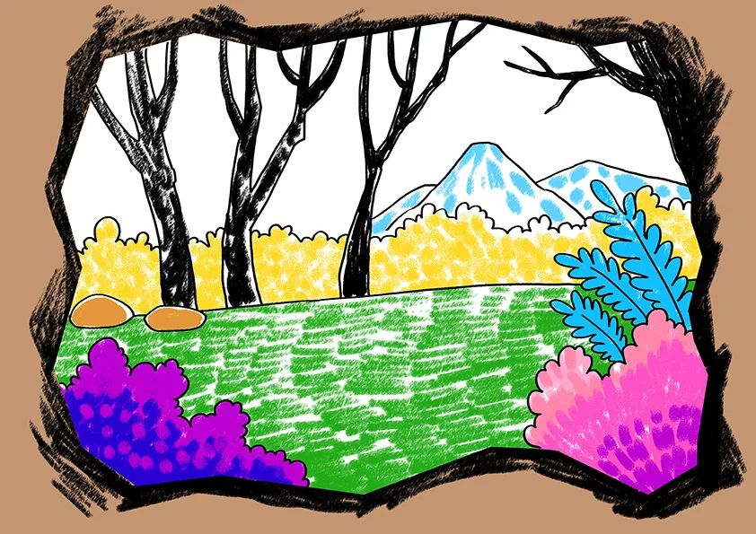 步骤4：这个步骤我们给画面上色。