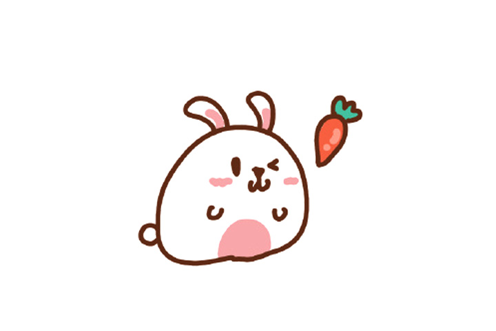 简单四步画可爱的小肥兔子