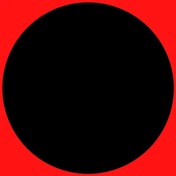 步骤1：首先我们准备一张圆形黑色卡纸和一张正方形红色卡纸，红卡纸略大。