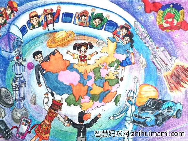  我心向党喜迎二十大绘画创作赛一等奖6张-图3