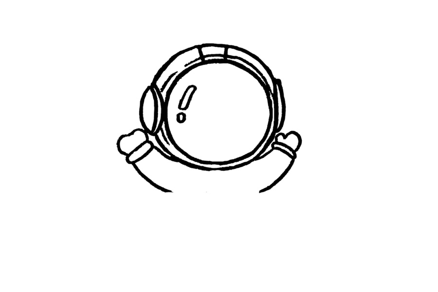 步骤4：画出两只手臂。