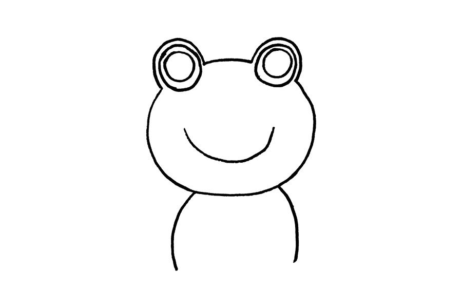 步骤3：在头的下方画出大大的“括号”。