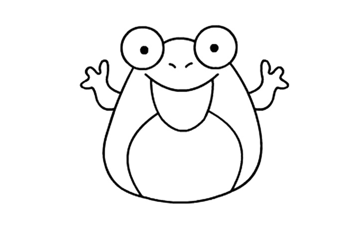 步骤4：画好后我们来画青蛙的前腿。