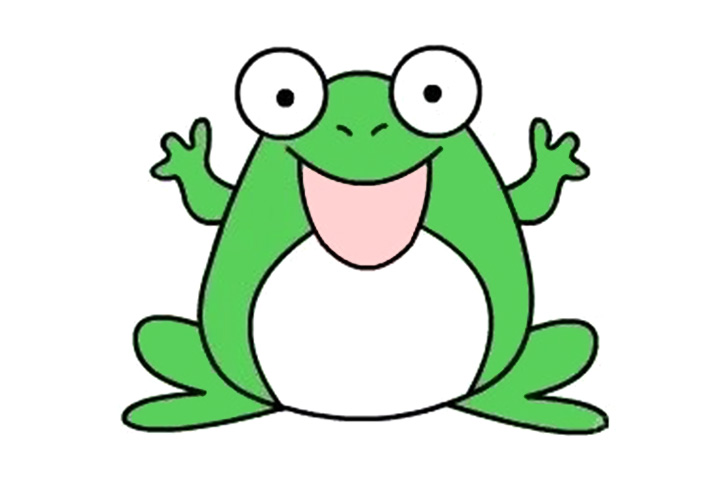 一步一步学画可爱青蛙简笔画