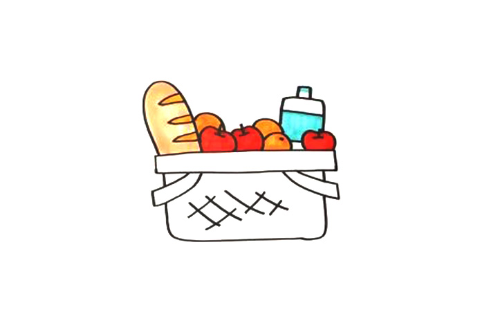 步骤5：接着先给食物涂上颜色