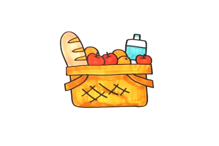 春天画个野餐篮子去郊游