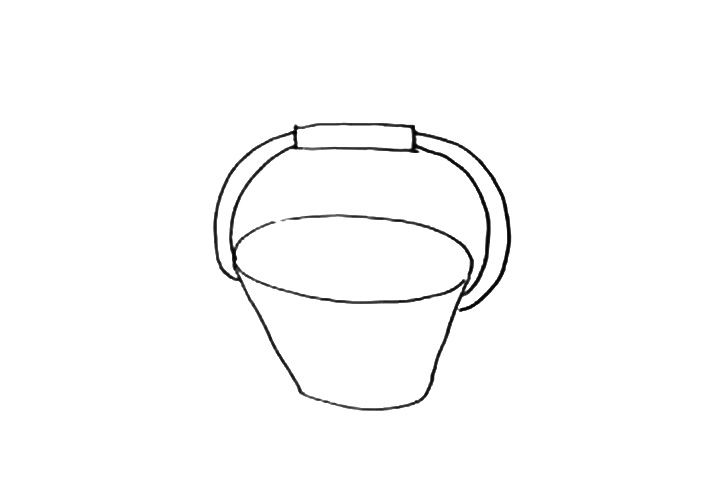 劳动节主题简笔画之劳动工具拖把和水桶怎么画-图2