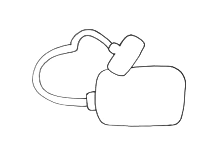 步骤2：画出吸尘器的机身，一个长方体形状