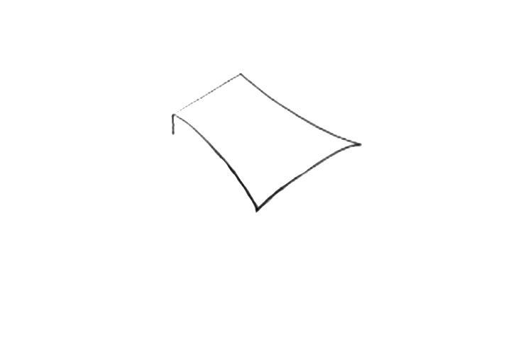 步骤1：先画出斧身，形状为梯形