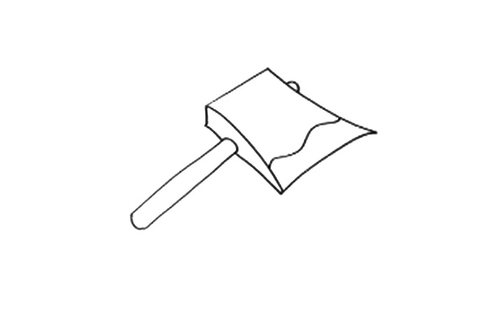 步骤3：为斧身加上纹路(波浪线）