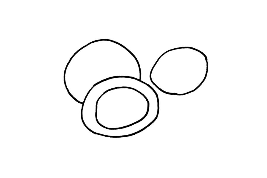 步骤4：在后侧画被遮挡的圆形。