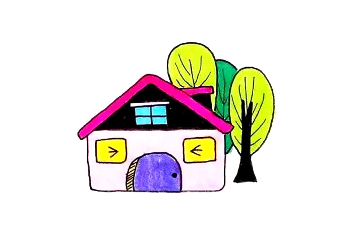 梦幻小房子简笔画图片（8张）-图4