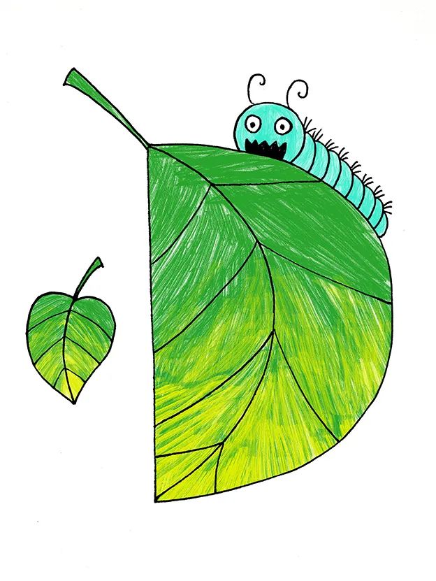 简单的毛毛虫儿童画