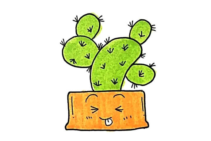 漂亮的盆栽仙人掌简笔画图片（12张）-图8