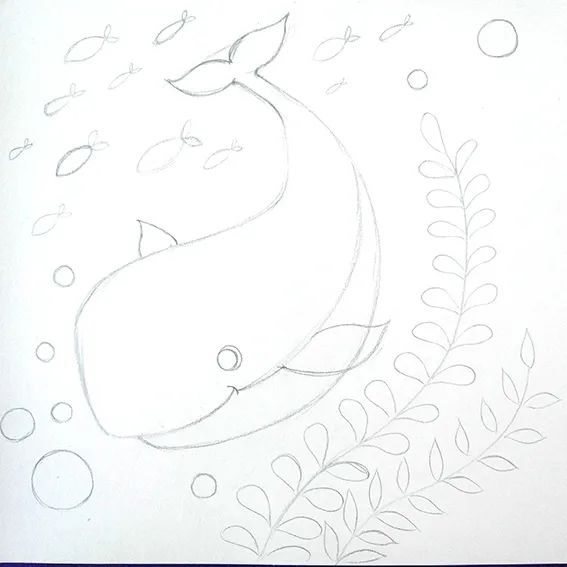 步骤2：在第一步的基础上完善铅笔草稿的细节。