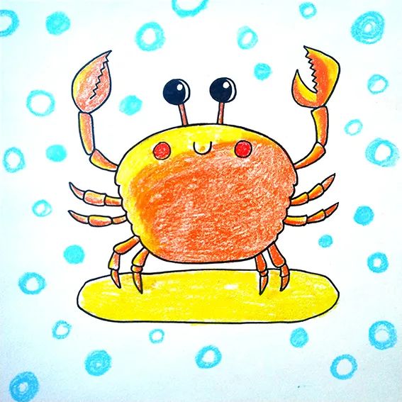 小螃蟹儿童绘画作品