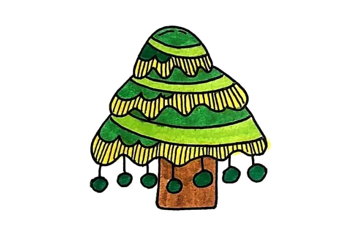 四张漂亮的创意小树简笔画图片-图3