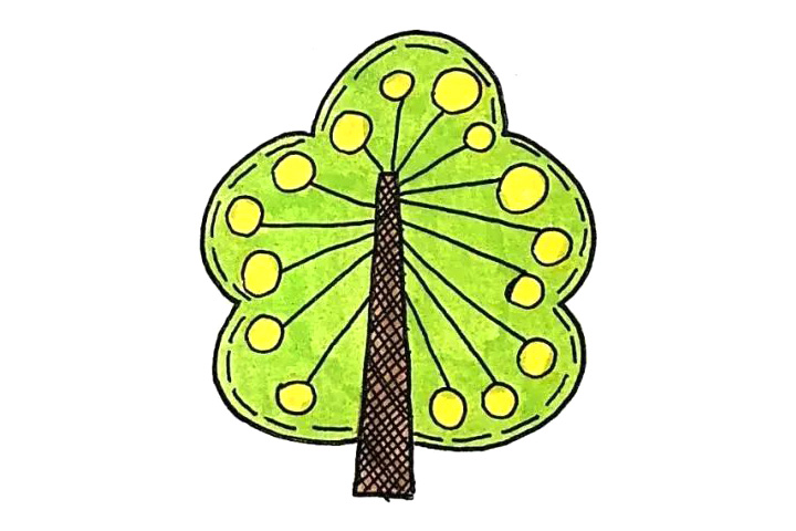 四张漂亮的创意小树简笔画图片