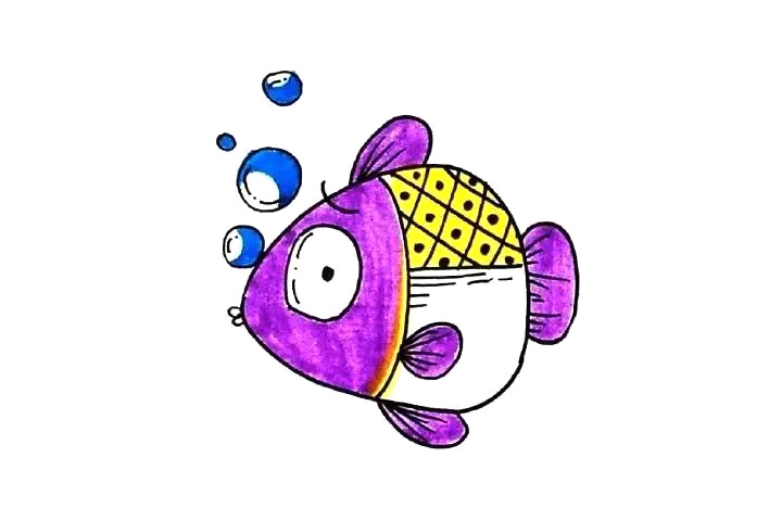 12种海里生活的鱼创意简笔画图片-图5