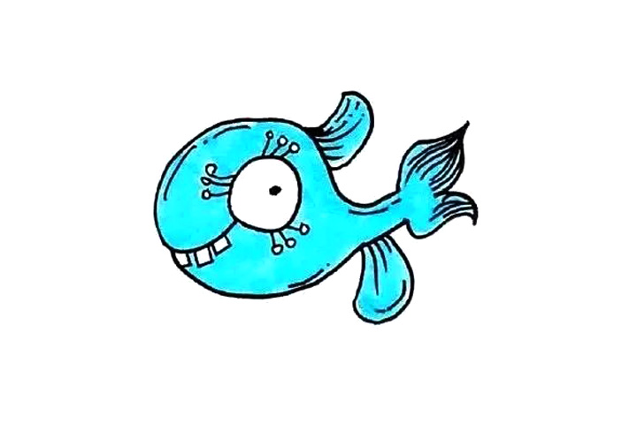 12种海里生活的鱼创意简笔画图片-图8