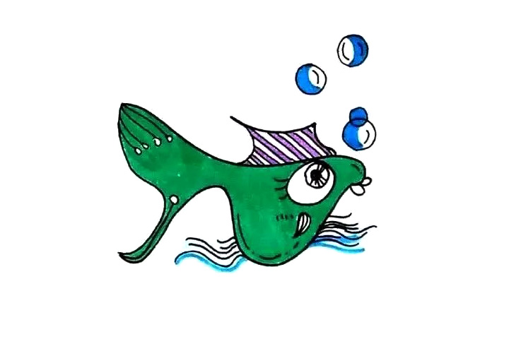 12种海里生活的鱼创意简笔画图片-图10