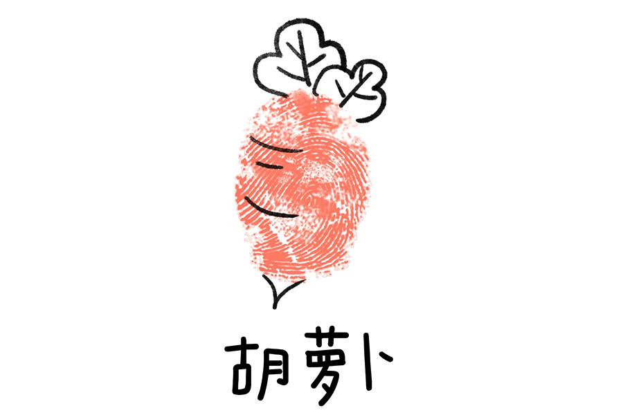 五张简单的蔬菜手指印画图片-图1