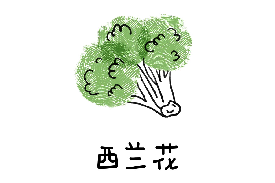 五张简单的蔬菜手指印画图片-图3