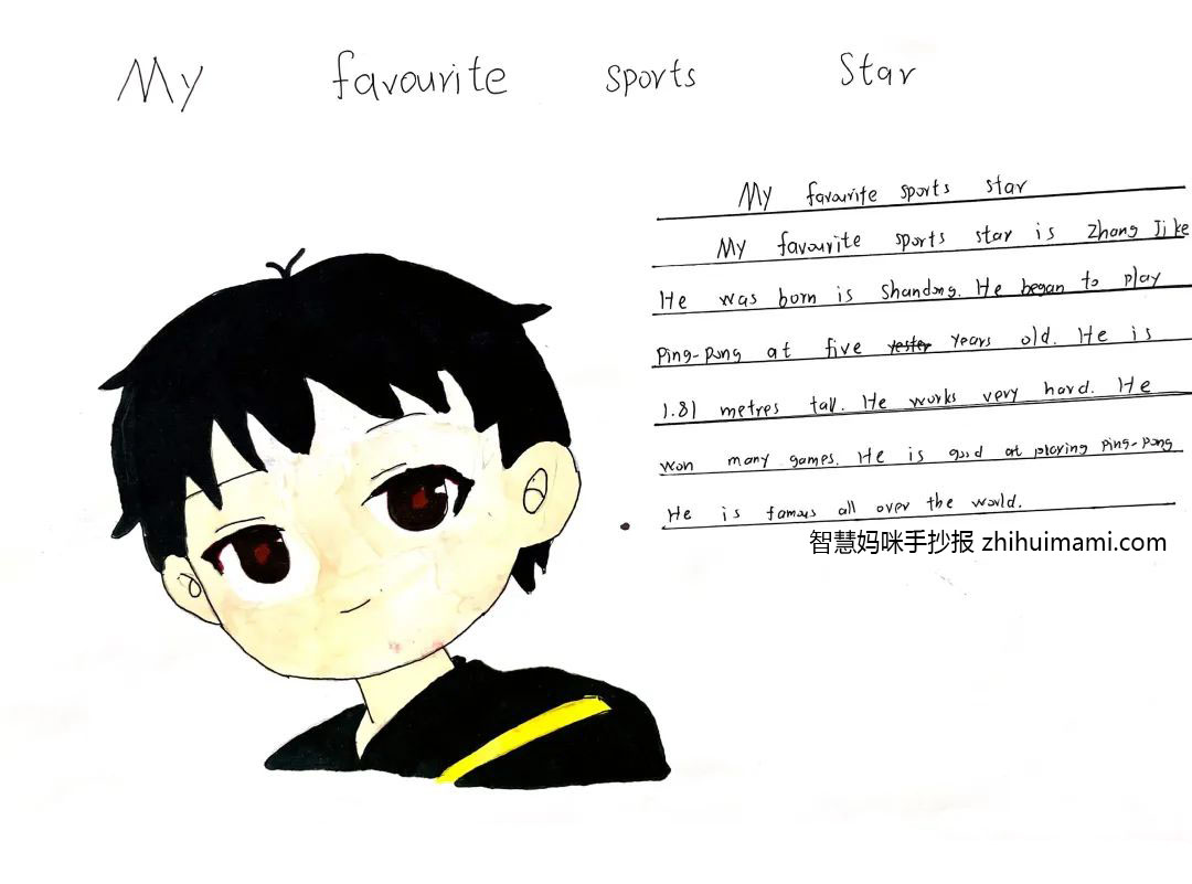 “my favourite sports star”主题英语手抄报-图4