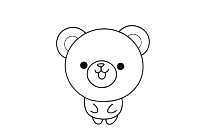 步骤5：最后我们画出小熊的四肢