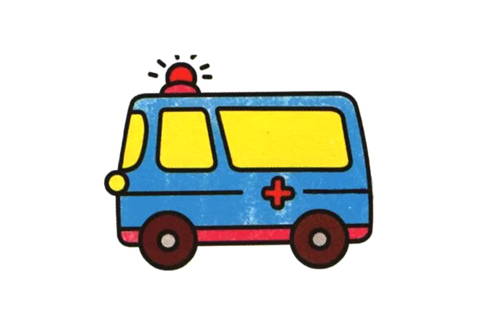 简单6步学画救护车简笔画