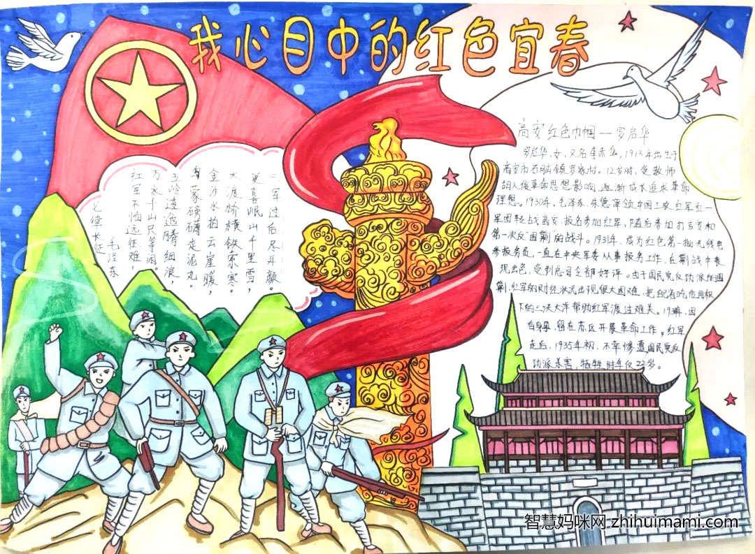7张关于传承红色文化的手抄报绘画-图1