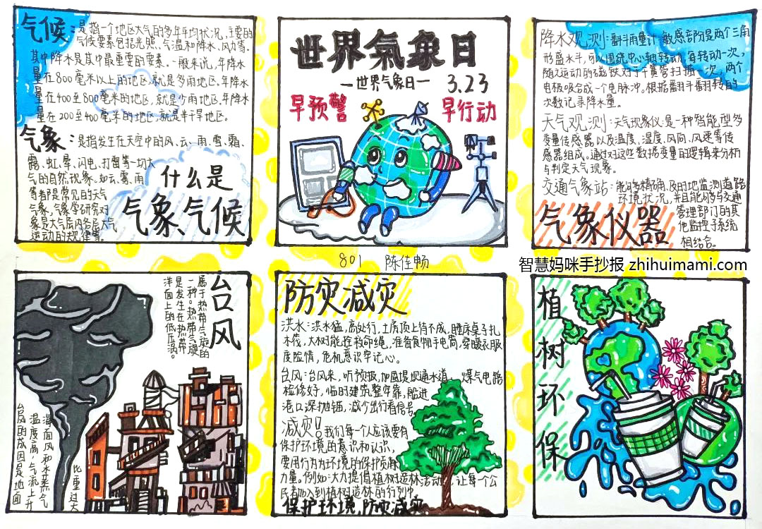 “世界气象日，早预警早行动”主题手抄报（11张）-图2