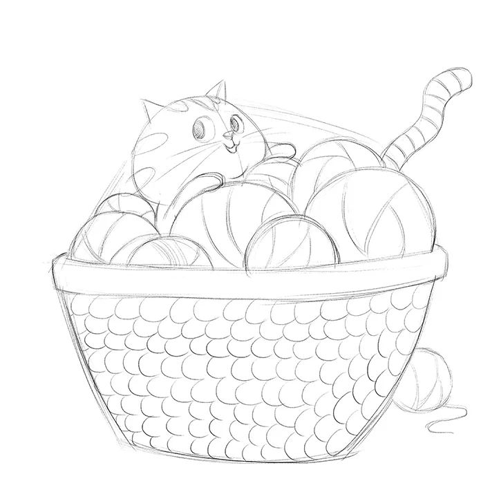 步骤2：绘制精细草图，明确画面中各个元素的造型和细节。