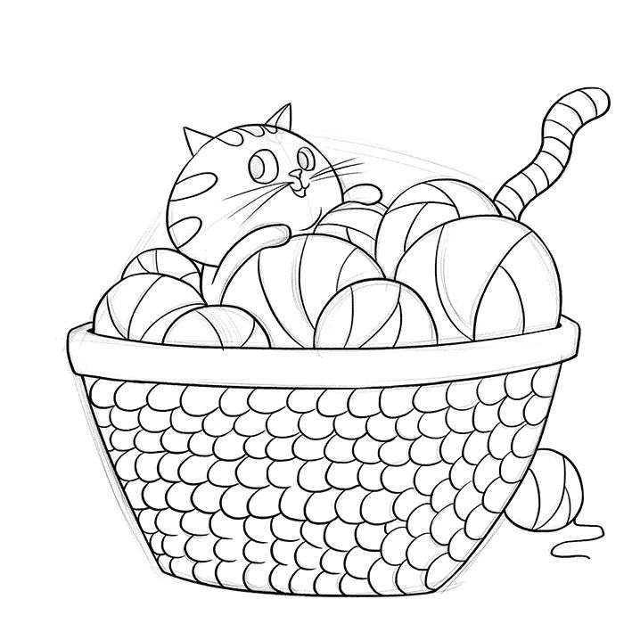 步骤3：根据精细草图对画面进行勾线。