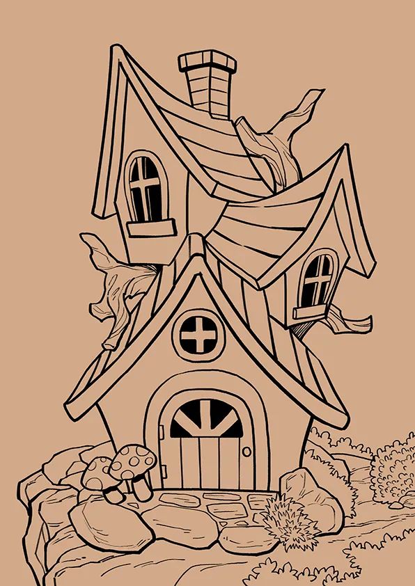 步骤3：接下来我们用黑色勾线笔对草图进行勾线，将画面定型。