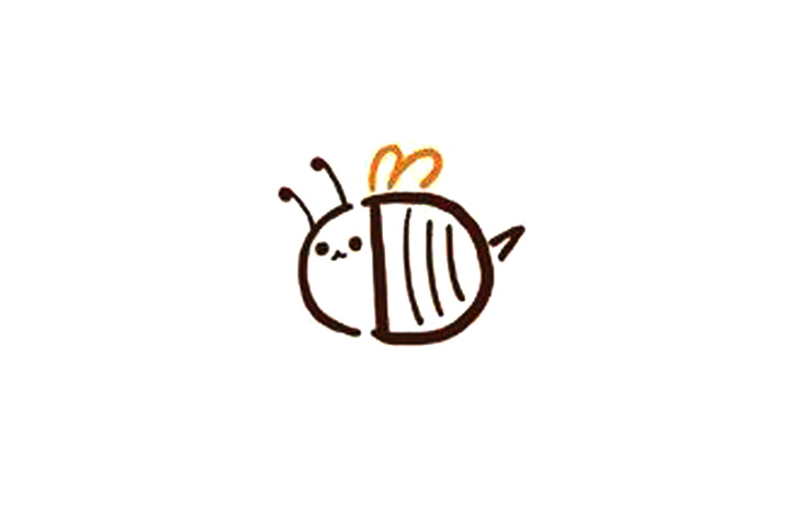 字母简笔画之D画小蜜蜂-图7