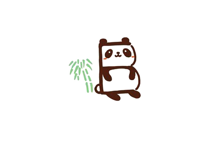 字母简笔画之E画大熊猫