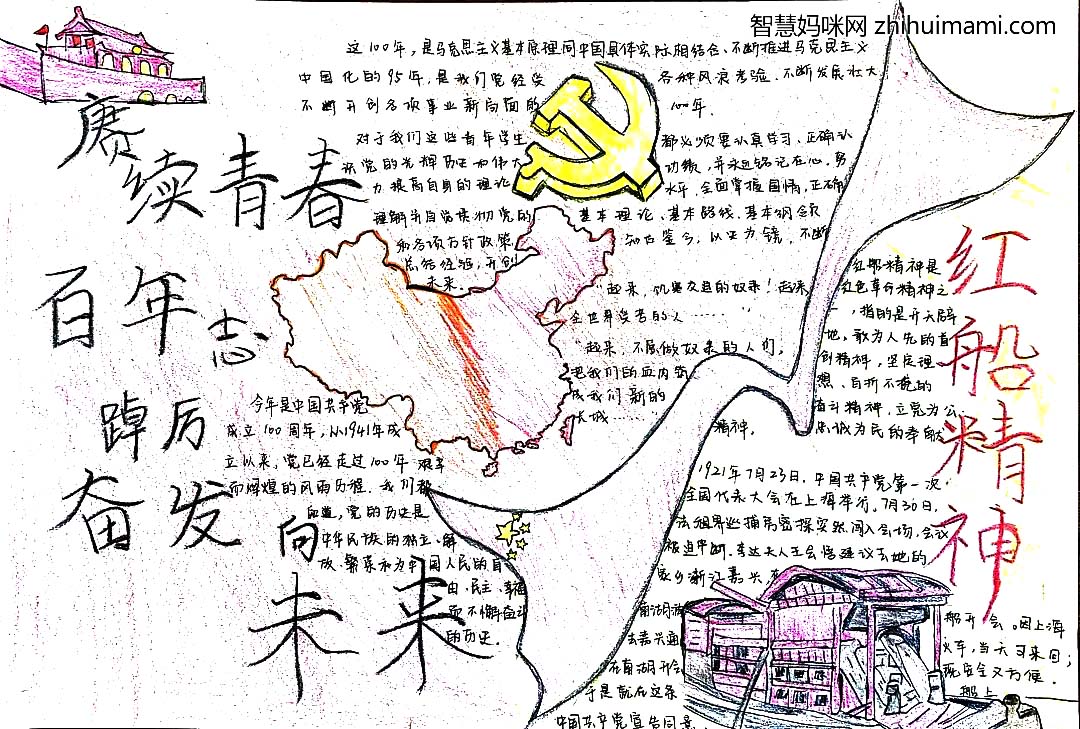 “赓续百年青春志，踔厉奋发向未来”主题绘画10张-图10