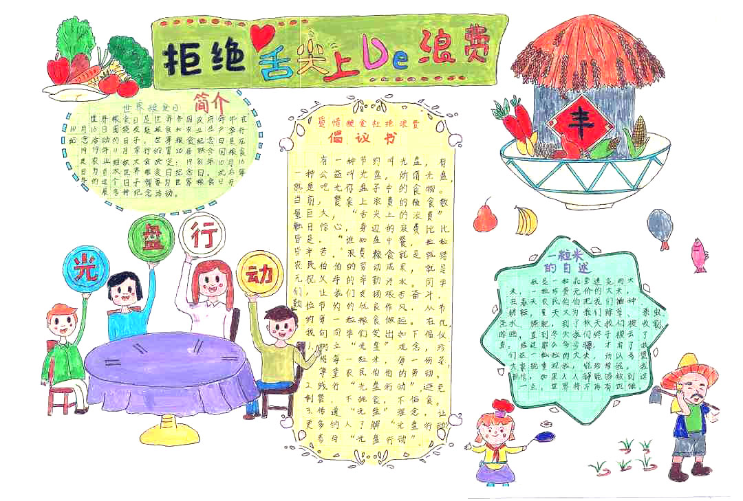 拒绝舌尖上的浪费手抄报简单又漂亮（9张）-图2