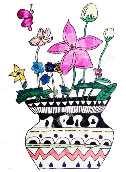 儿童创意手绘-花