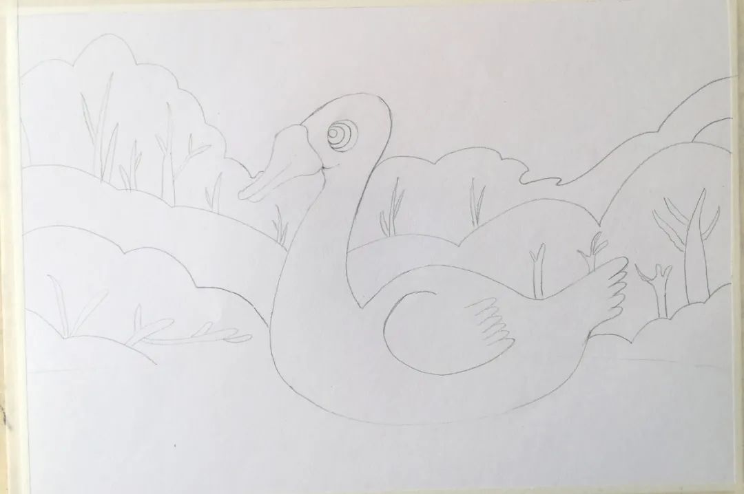 步骤3：给树木画出枝干的轮廓。