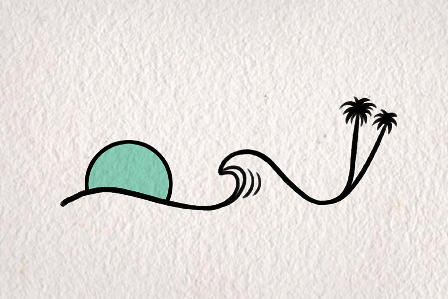 步骤3：简笔画风景一，步骤3