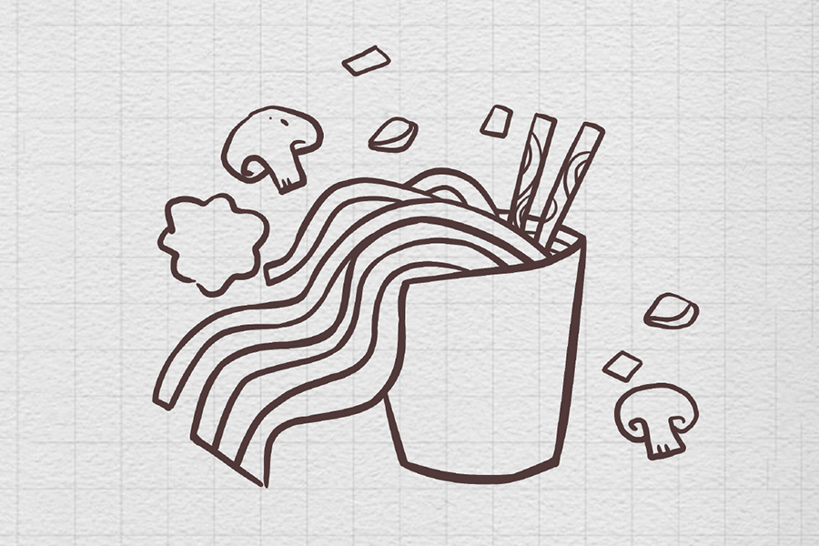 一杯泡面的简笔画画法步骤-图4