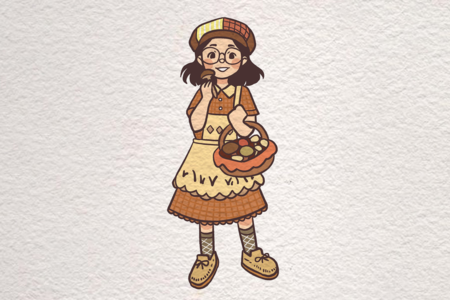 复古风美少女简笔画画法步骤