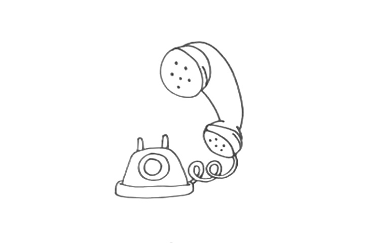 步骤4：把话筒与电话主机用一根电话线连接起来